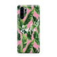Personalised Pink Green Banana Leaf Huawei P30 Pro Phone Case