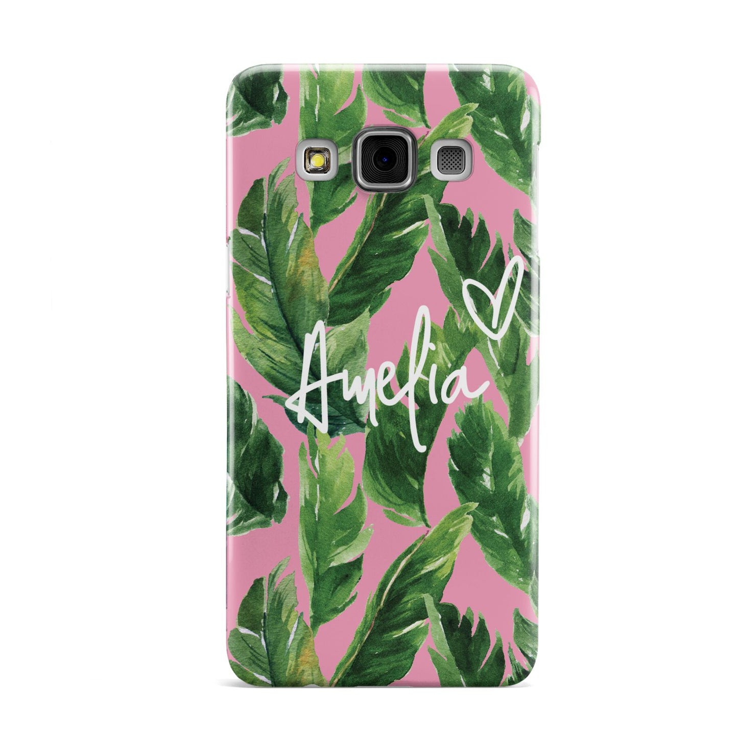 Personalised Pink Green Banana Leaf Samsung Galaxy A3 Case