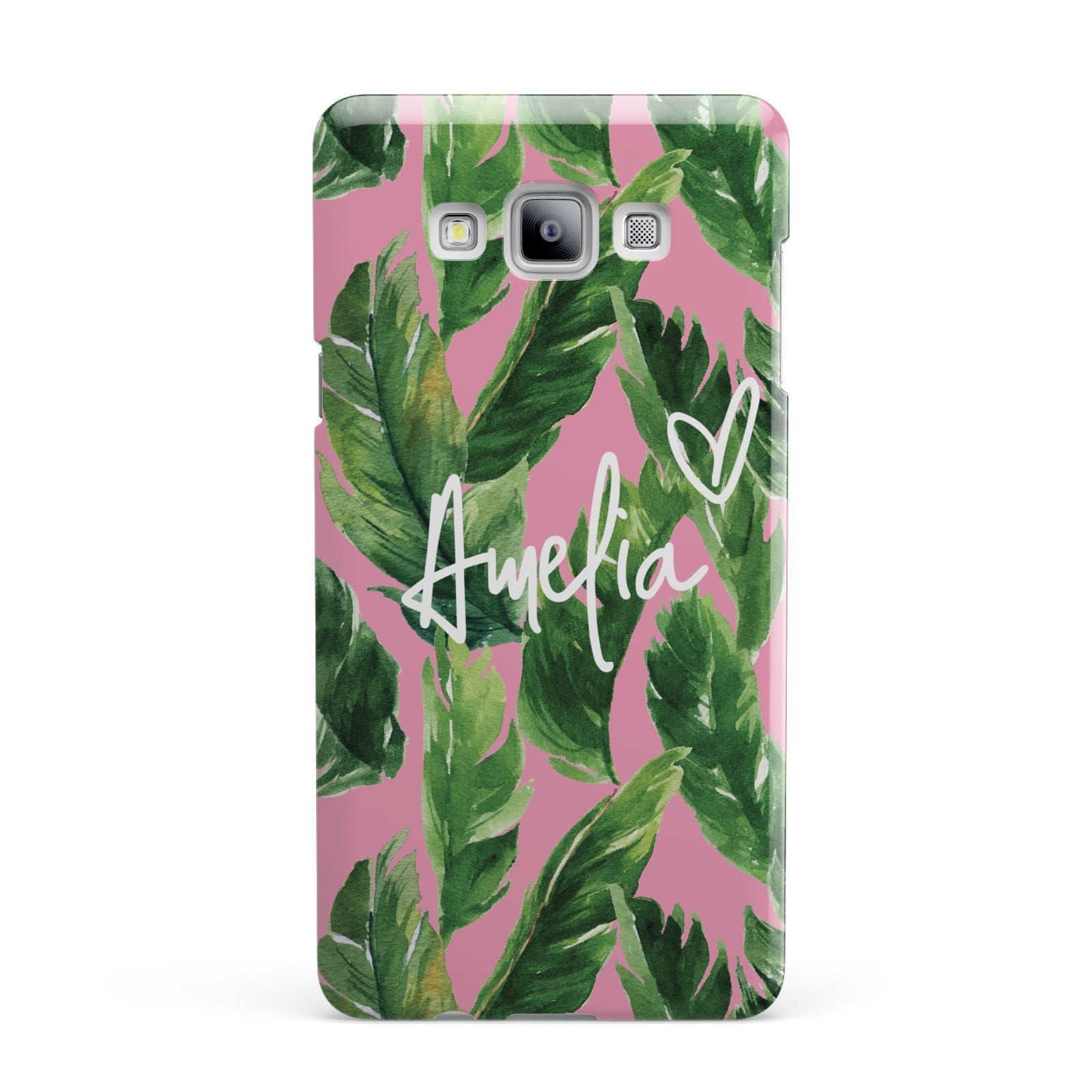 Personalised Pink Green Banana Leaf Samsung Galaxy A7 2015 Case