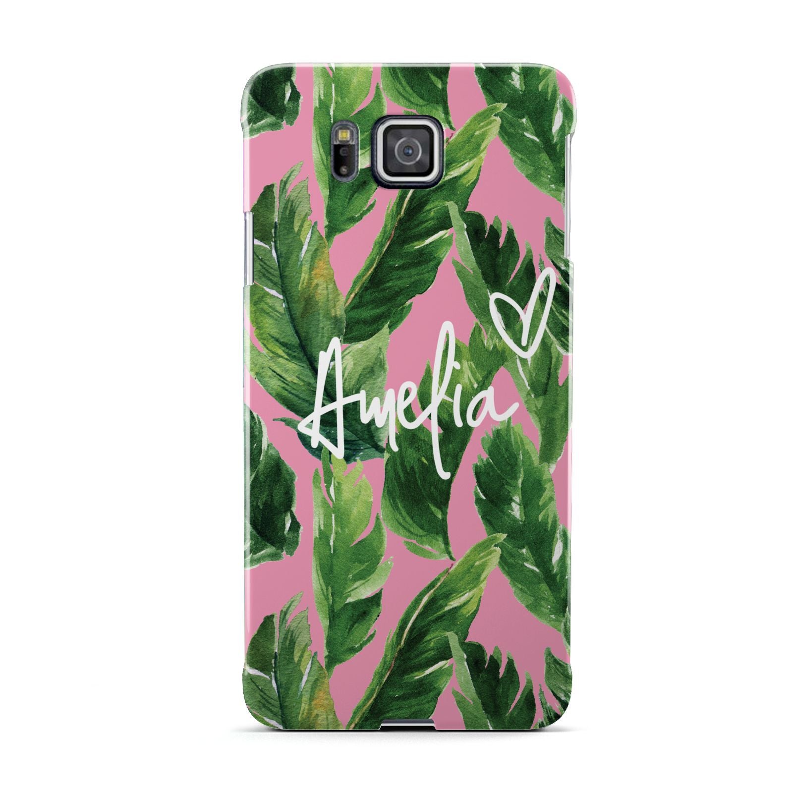 Personalised Pink Green Banana Leaf Samsung Galaxy Alpha Case