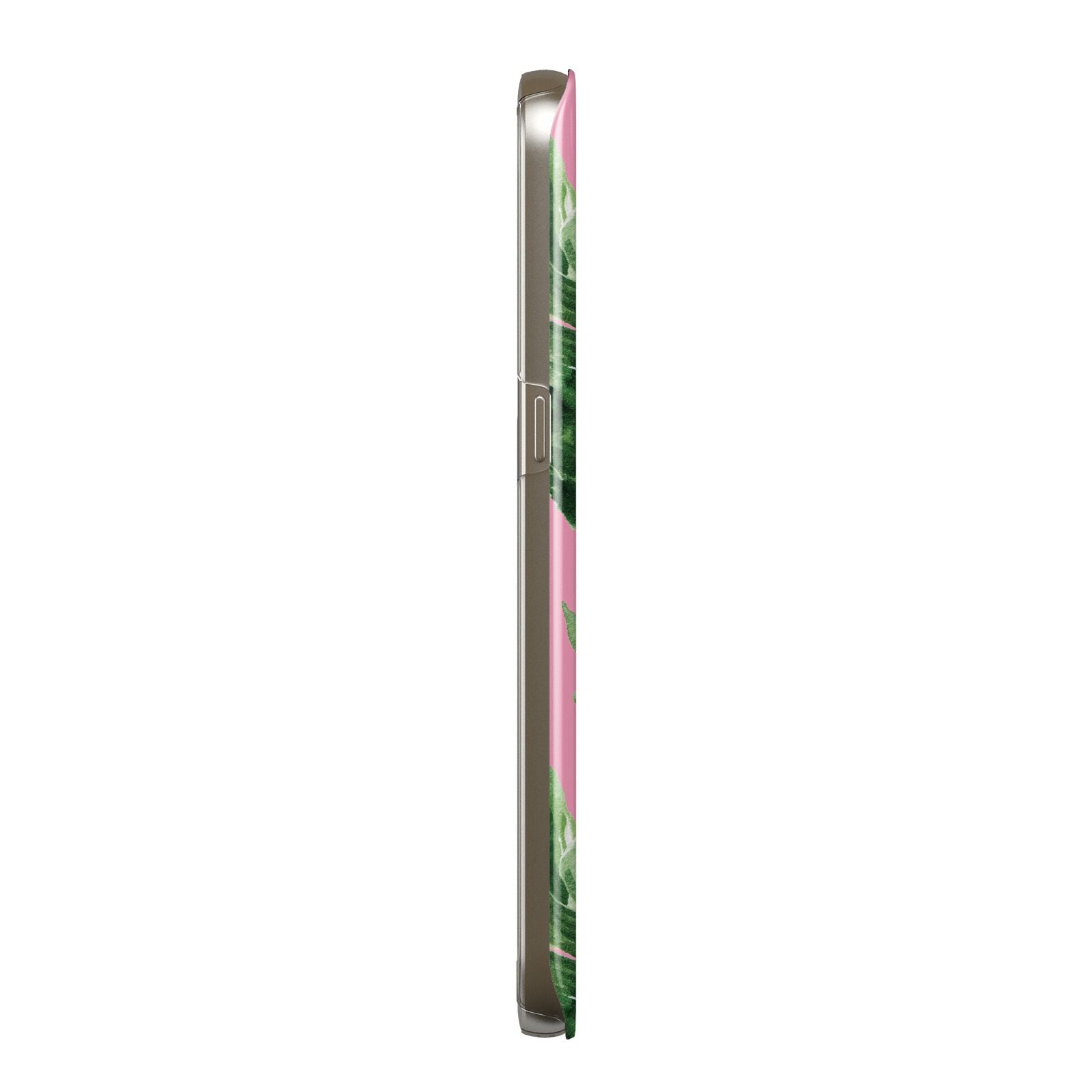Personalised Pink Green Banana Leaf Samsung Galaxy Case Side View