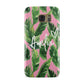 Personalised Pink Green Banana Leaf Samsung Galaxy Case
