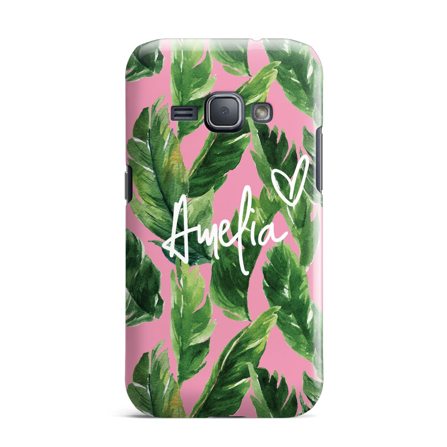Personalised Pink Green Banana Leaf Samsung Galaxy J1 2016 Case