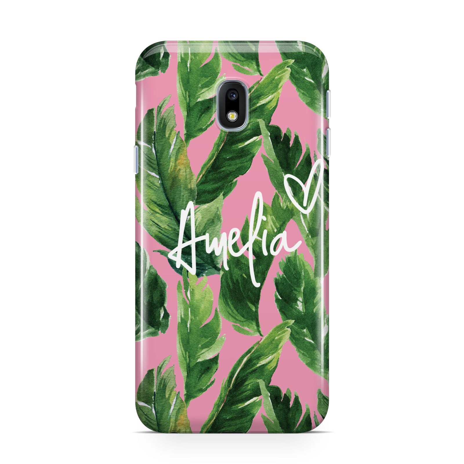 Personalised Pink Green Banana Leaf Samsung Galaxy J3 2017 Case