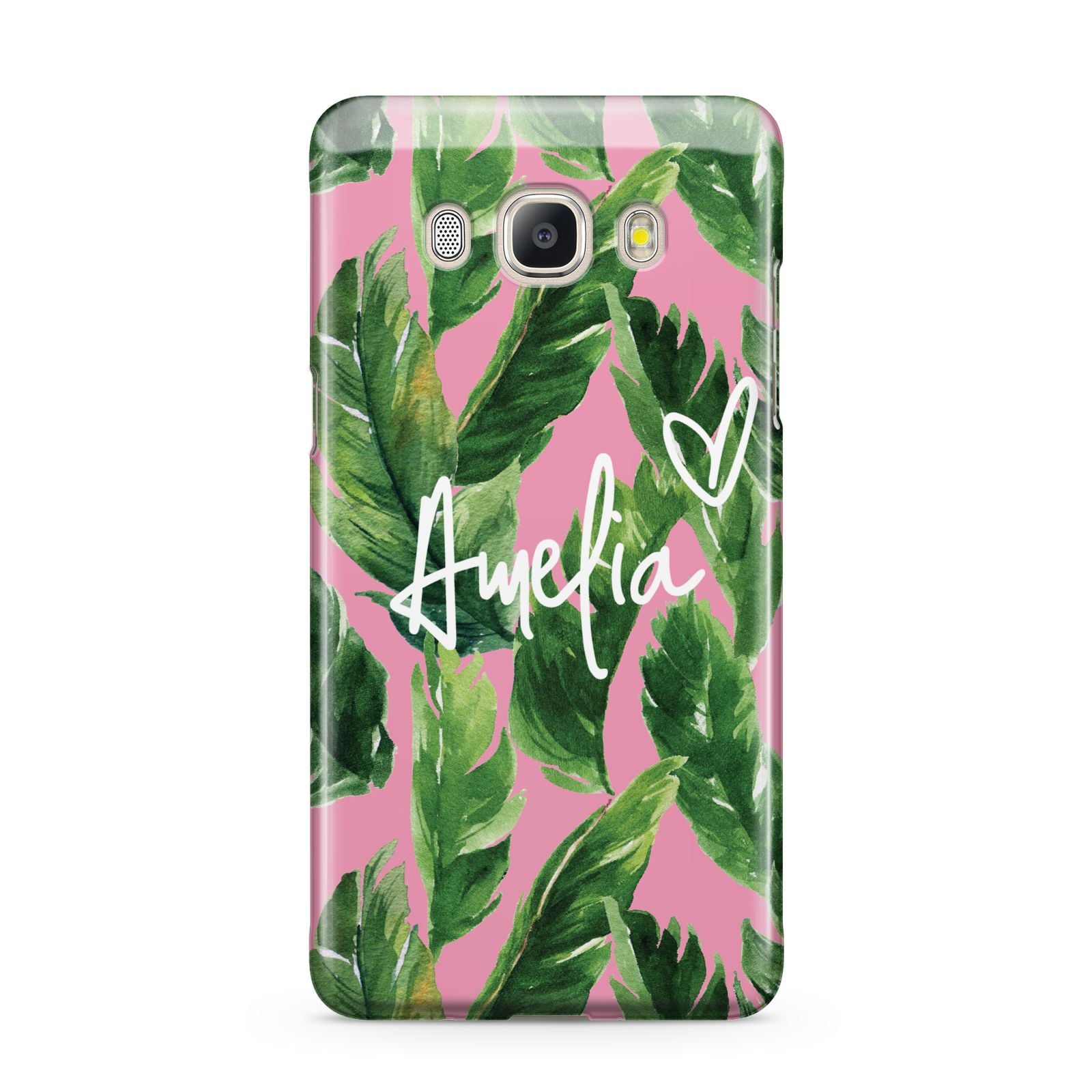 Personalised Pink Green Banana Leaf Samsung Galaxy J5 2016 Case
