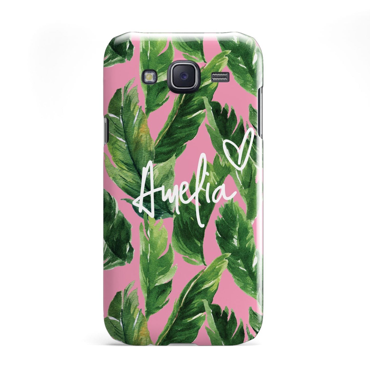Personalised Pink Green Banana Leaf Samsung Galaxy J5 Case