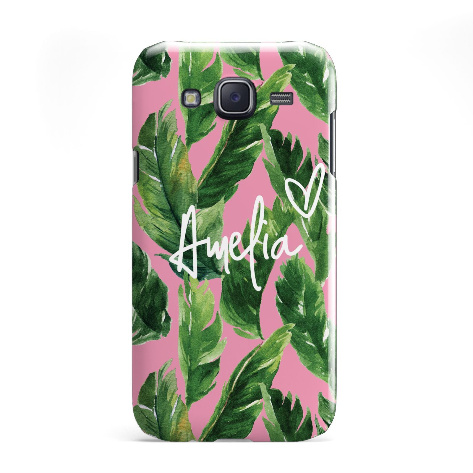 Personalised Pink Green Banana Leaf Samsung Galaxy J5 Case