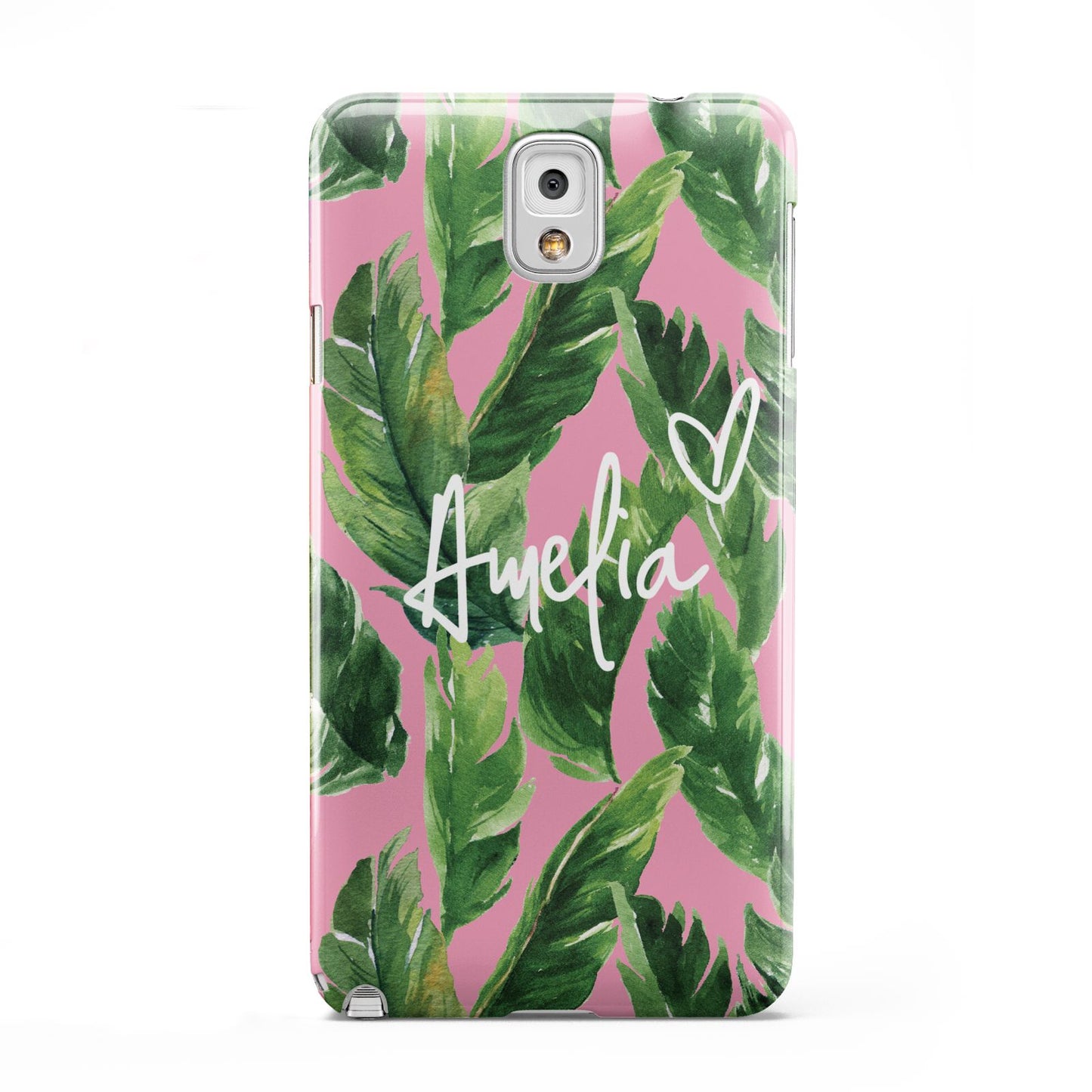 Personalised Pink Green Banana Leaf Samsung Galaxy Note 3 Case