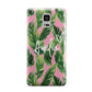 Personalised Pink Green Banana Leaf Samsung Galaxy Note 4 Case