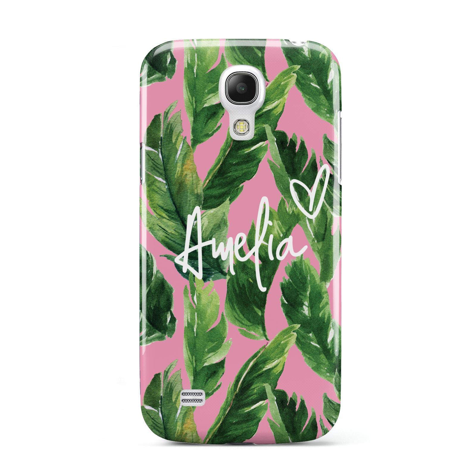 Personalised Pink Green Banana Leaf Samsung Galaxy S4 Mini Case