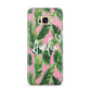 Personalised Pink Green Banana Leaf Samsung Galaxy S8 Plus Case