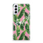 Personalised Pink Green Banana Leaf Samsung S21 Plus Phone Case