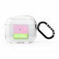 Personalised Pink Green Striped AirPods Clear Case 3rd Gen