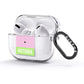Personalised Pink Green Striped AirPods Glitter Case 3rd Gen Side Image