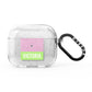Personalised Pink Green Striped AirPods Glitter Case 3rd Gen