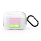 Personalised Pink Green Striped AirPods Pro Clear Case