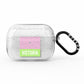 Personalised Pink Green Striped AirPods Pro Glitter Case
