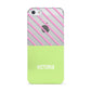 Personalised Pink Green Striped Apple iPhone 5 Case