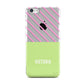 Personalised Pink Green Striped Apple iPhone 5c Case