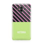 Personalised Pink Green Striped Huawei Mate 10 Protective Phone Case