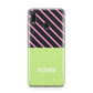 Personalised Pink Green Striped Huawei Y9 2019