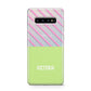 Personalised Pink Green Striped Protective Samsung Galaxy Case