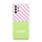 Personalised Pink Green Striped Samsung A32 5G Case