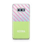 Personalised Pink Green Striped Samsung Galaxy S10E Case