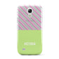 Personalised Pink Green Striped Samsung Galaxy S4 Mini Case