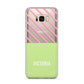 Personalised Pink Green Striped Samsung Galaxy S8 Plus Case