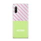 Personalised Pink Green Striped Sony Xperia 10 III Case