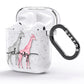 Personalised Pink Grey Giraffes AirPods Glitter Case Side Image