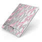 Personalised Pink Grey Giraffes Apple iPad Case on Silver iPad Side View