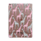 Personalised Pink Grey Giraffes Apple iPad Rose Gold Case