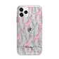 Personalised Pink Grey Giraffes Apple iPhone 11 Pro Max in Silver with Bumper Case
