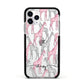 Personalised Pink Grey Giraffes Apple iPhone 11 Pro in Silver with Black Impact Case