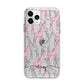Personalised Pink Grey Giraffes Apple iPhone 11 Pro in Silver with Bumper Case