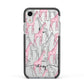 Personalised Pink Grey Giraffes Apple iPhone XR Impact Case Black Edge on Silver Phone