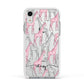 Personalised Pink Grey Giraffes Apple iPhone XR Impact Case White Edge on Silver Phone