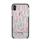 Personalised Pink Grey Giraffes Apple iPhone Xs Max Impact Case Black Edge on Silver Phone