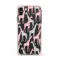 Personalised Pink Grey Giraffes Apple iPhone Xs Max Impact Case Pink Edge on Black Phone