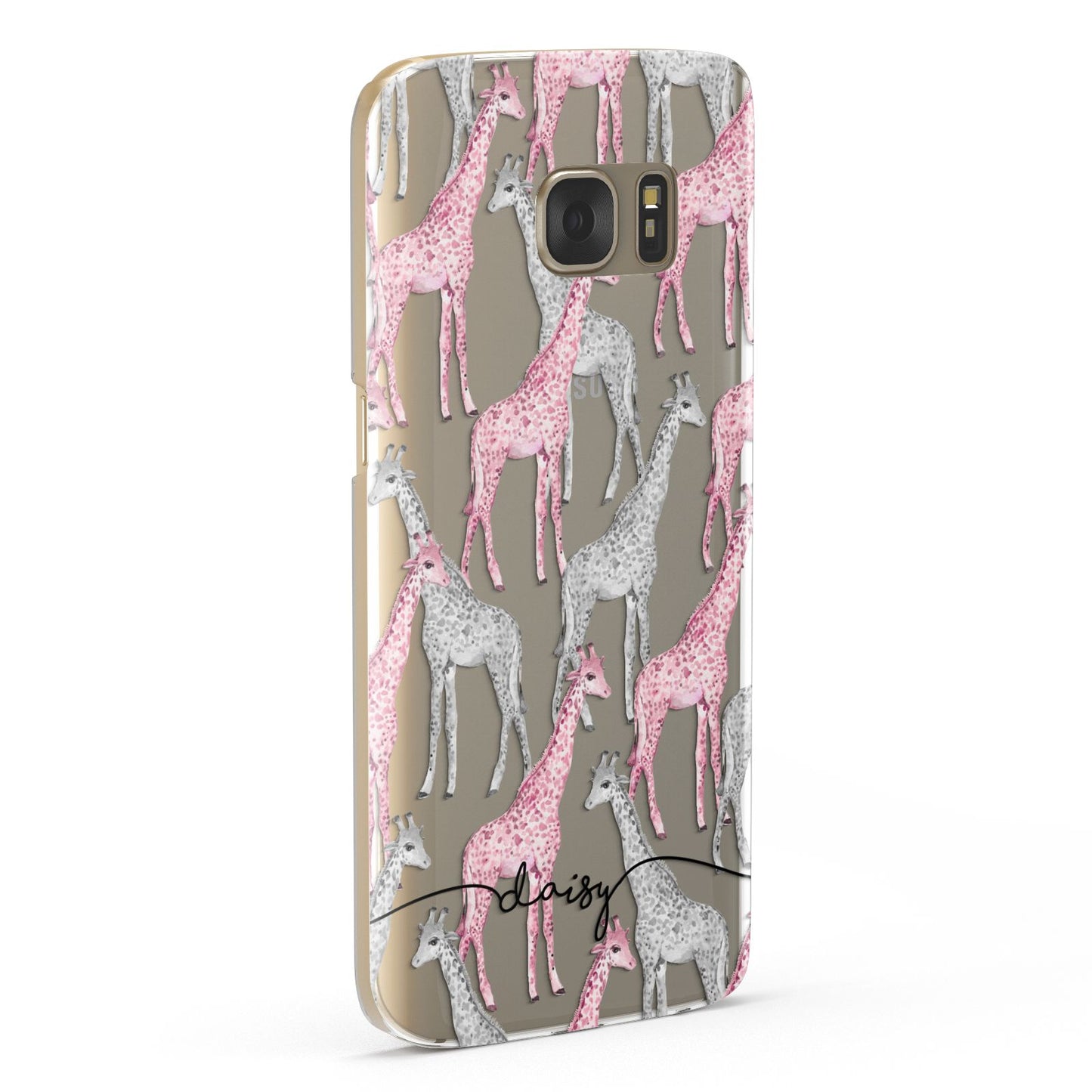 Personalised Pink Grey Giraffes Samsung Galaxy Case Fourty Five Degrees