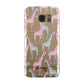 Personalised Pink Grey Giraffes Samsung Galaxy Case
