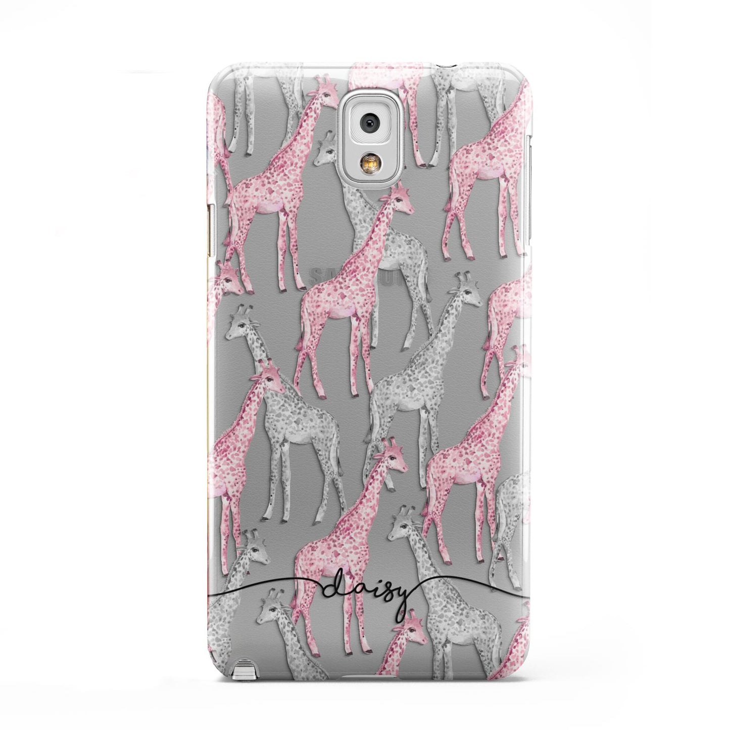 Personalised Pink Grey Giraffes Samsung Galaxy Note 3 Case
