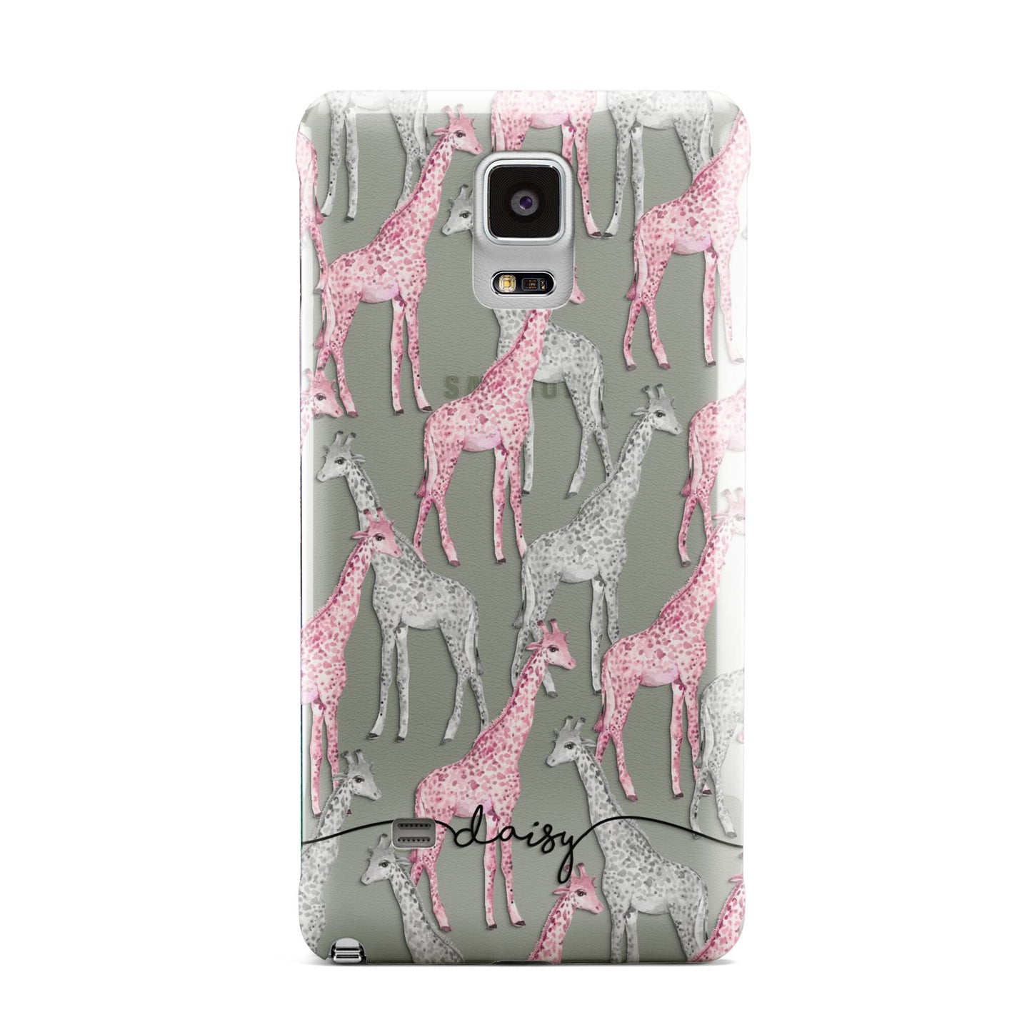 Personalised Pink Grey Giraffes Samsung Galaxy Note 4 Case