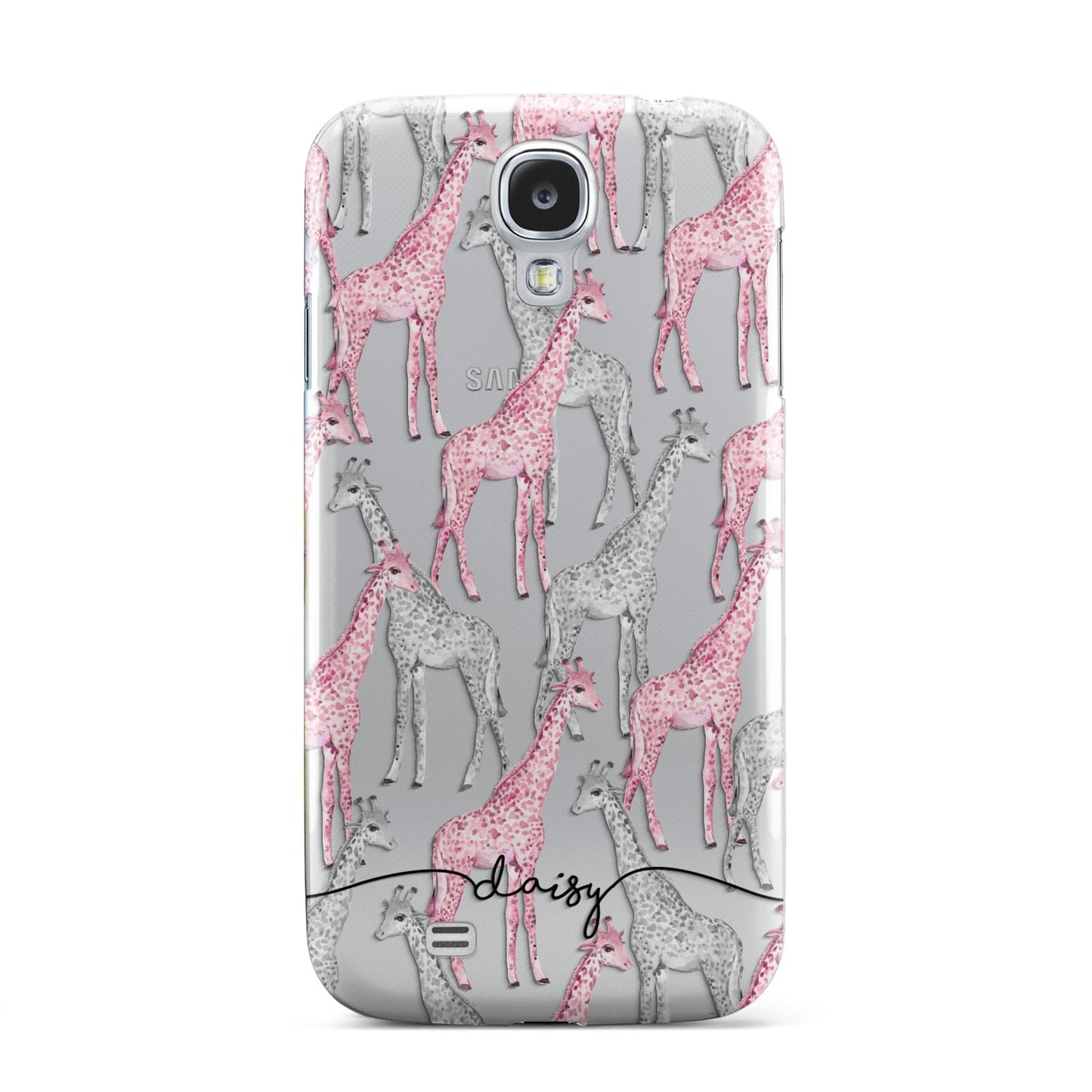 Personalised Pink Grey Giraffes Samsung Galaxy S4 Case