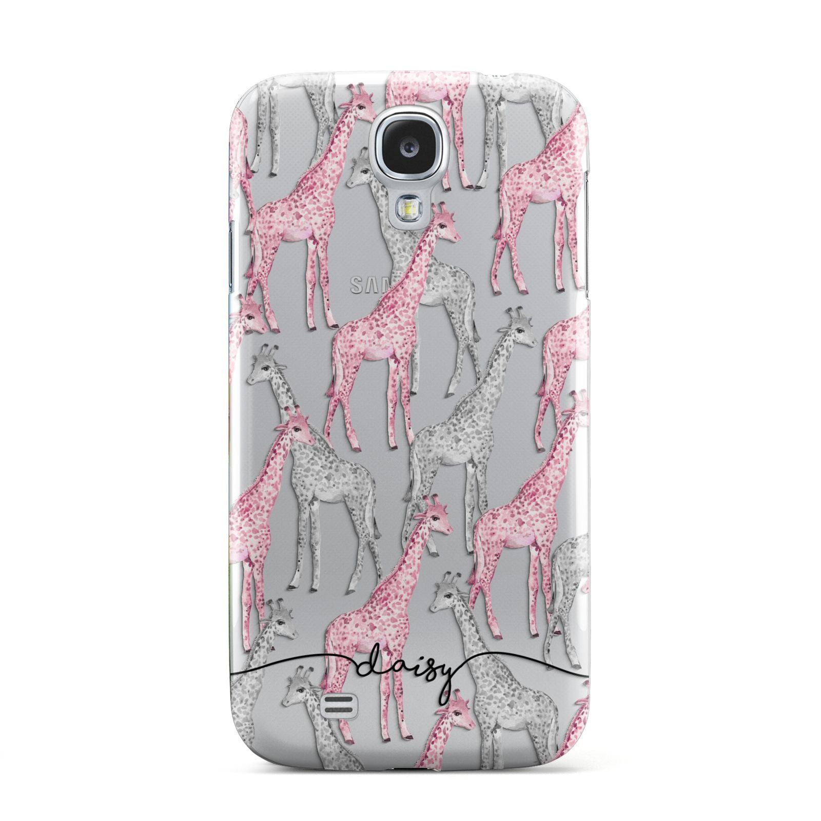 Personalised Pink Grey Giraffes Samsung Galaxy S4 Case