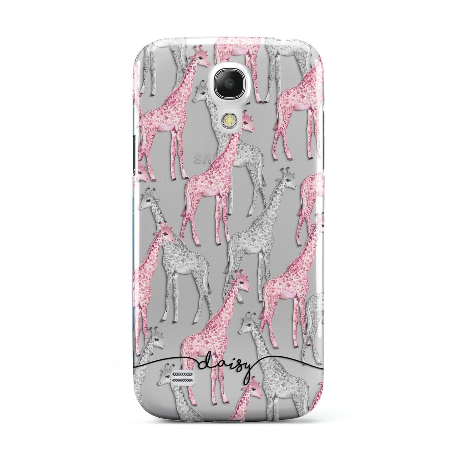 Personalised Pink Grey Giraffes Samsung Galaxy S4 Mini Case