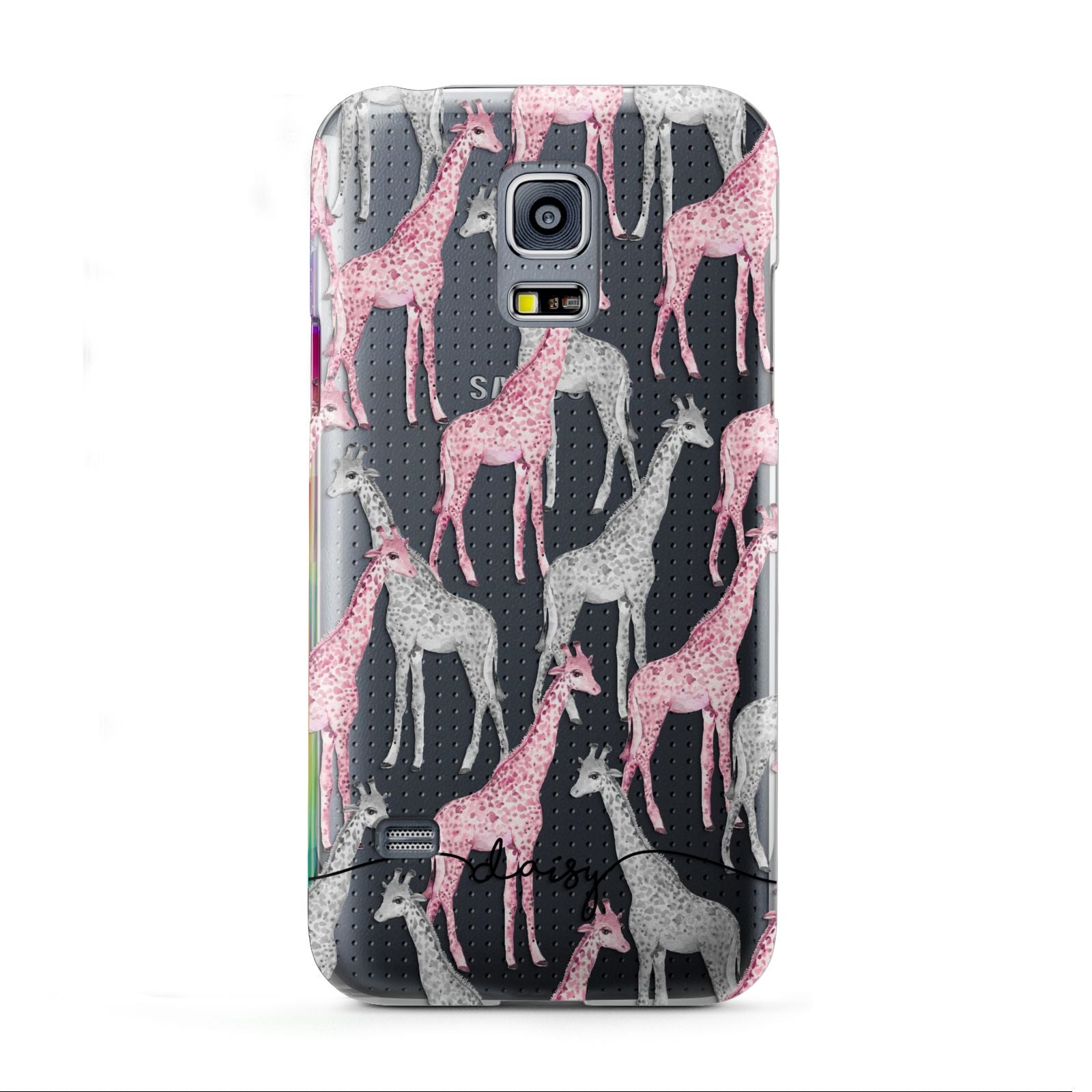 Personalised Pink Grey Giraffes Samsung Galaxy S5 Mini Case