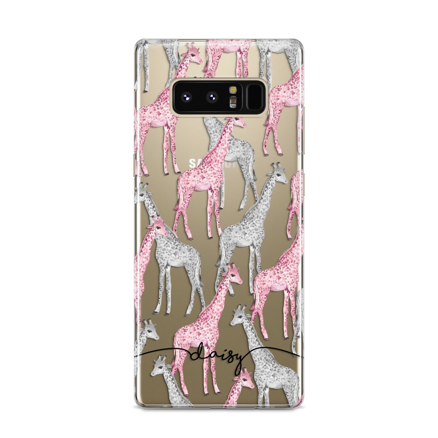 Personalised Pink Grey Giraffes Samsung Galaxy S8 Case